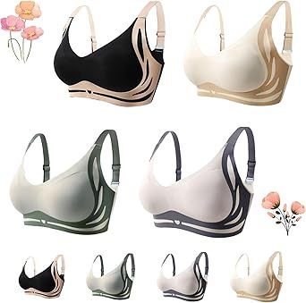 3-Pack Wireless Seamless Push-Up V-Neck Bra Bundle
