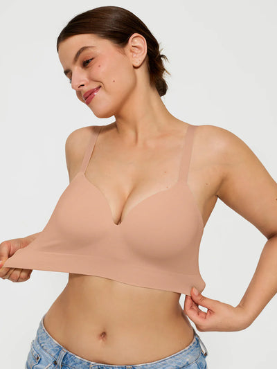 3-Pack Wireless Seamless Push-Up V-Neck Bra Bundle
