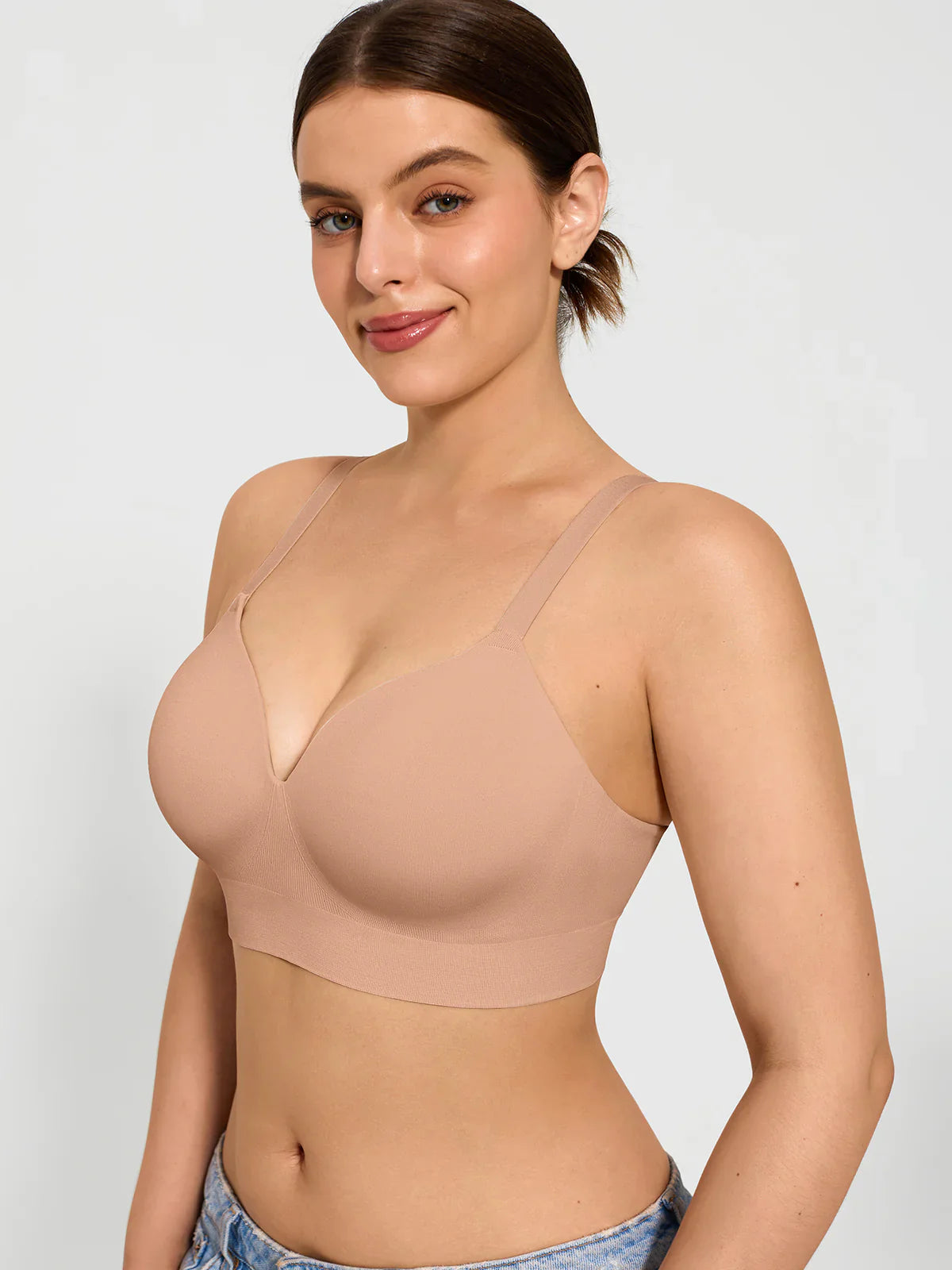 3-Pack Wireless Seamless Push-Up V-Neck Bra Bundle