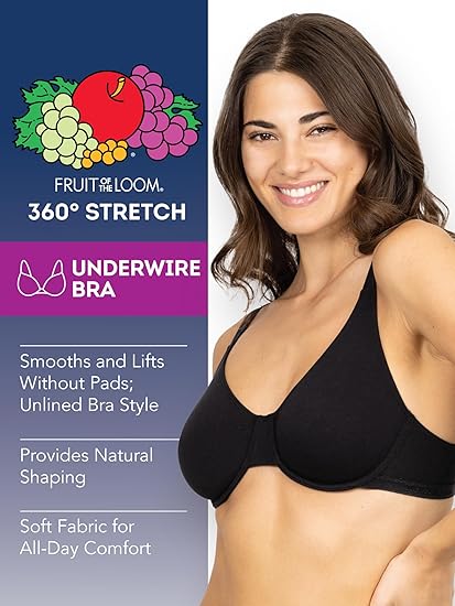 Women's Unlined Underwire Bra-Cotton