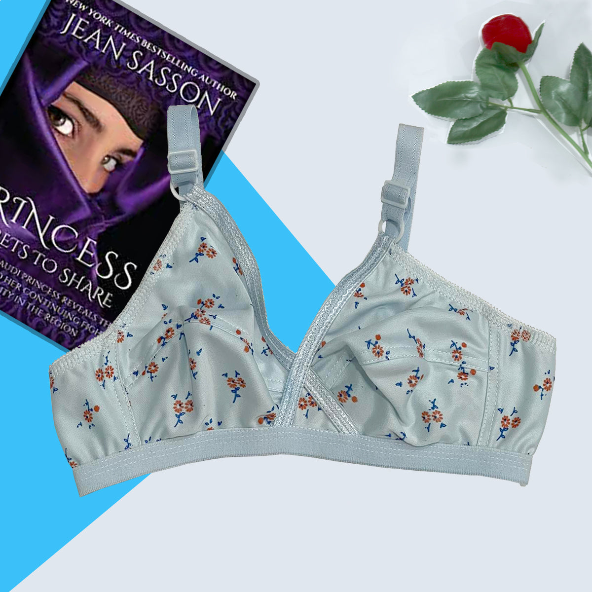 4 piece Printed jersey Bra Set