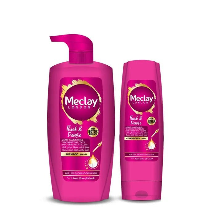Meclay London Thick & Dense Shampoo 660ml + Conditioner 180ml – Complete Hair Care Pair Box