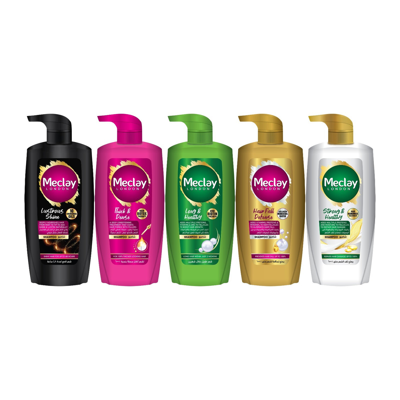Meclay London Thick & Dense Shampoo 660ml + Conditioner 180ml – Complete Hair Care Pair Box